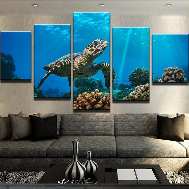 Turtle Sunrays – Animal Canvas Wall Art
