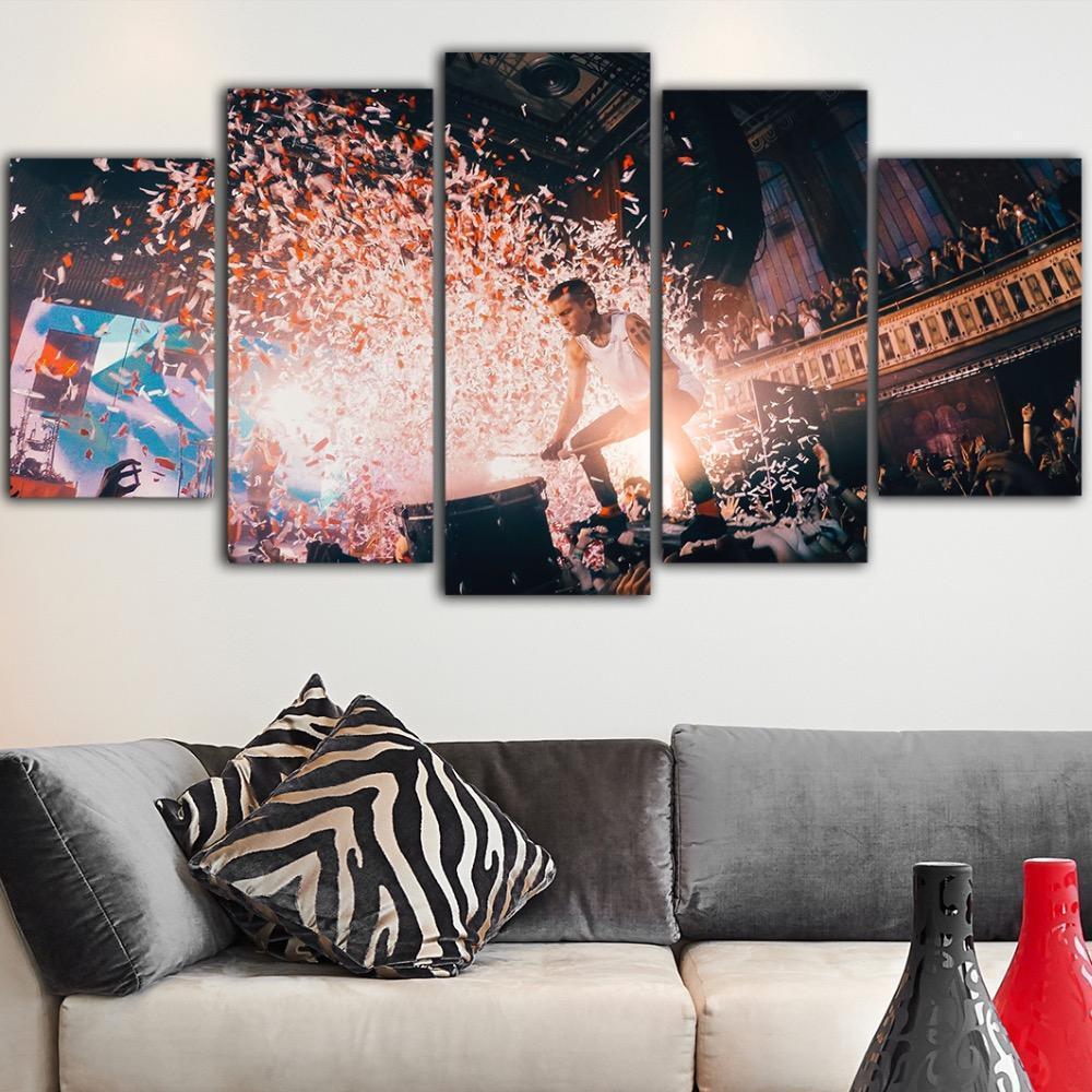 Twenty One Pilots On Stage Celebrity Canvas Wall Art