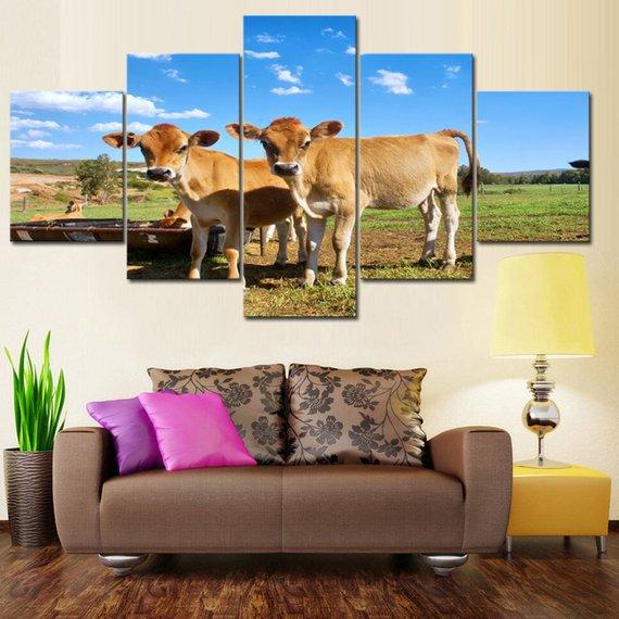 Twin Calves 02 – Animal Canvas Wall Art