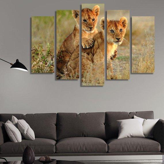 Two Cats Cute – Animal Canvas Wall Art