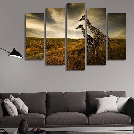 Two Giraffes – Animal Canvas Wall Art