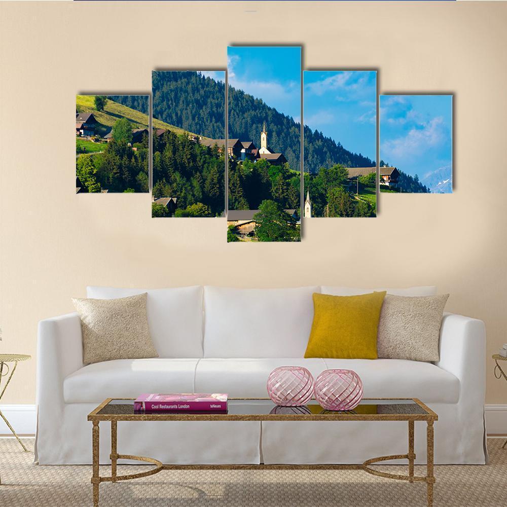 Typical Alpine Villages In Tyrol Alps – Nature Canvas Wall Art