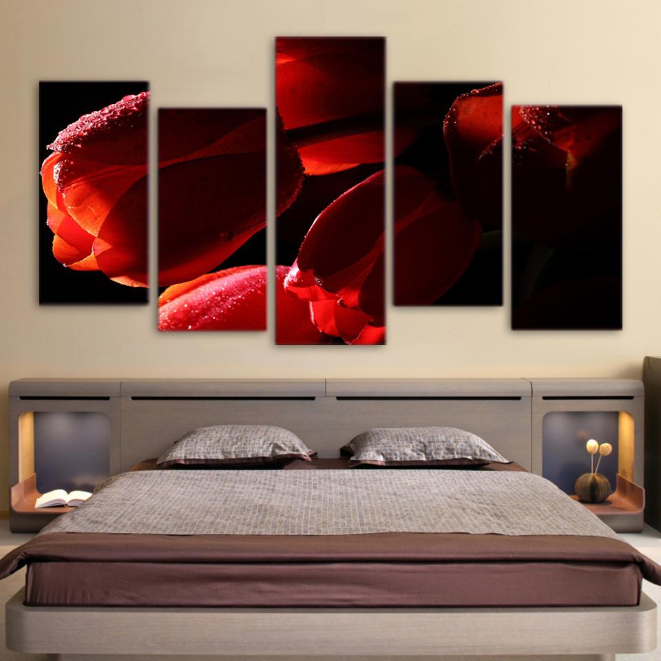 Tyulpany Cvety Krasnye Makro – Nature Canvas Wall Art