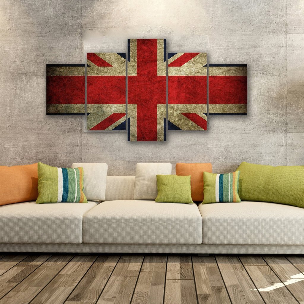 Uk Flag – Abstract Canvas Wall Art