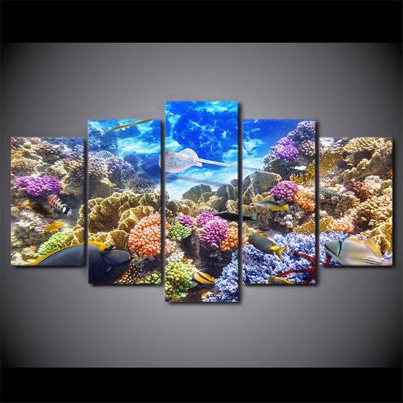 Underwater Beautiful Undersea – Ocean Canvas Wall Art