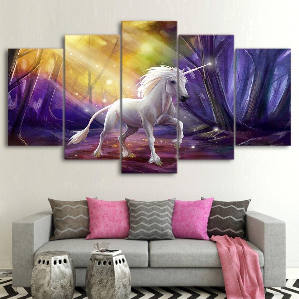 Unicorn Mystery Purple Animal – Canvas Wall Art