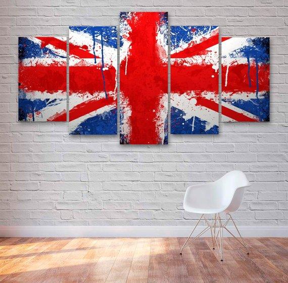 Union Jack Flag – Abstract Canvas Wall Art