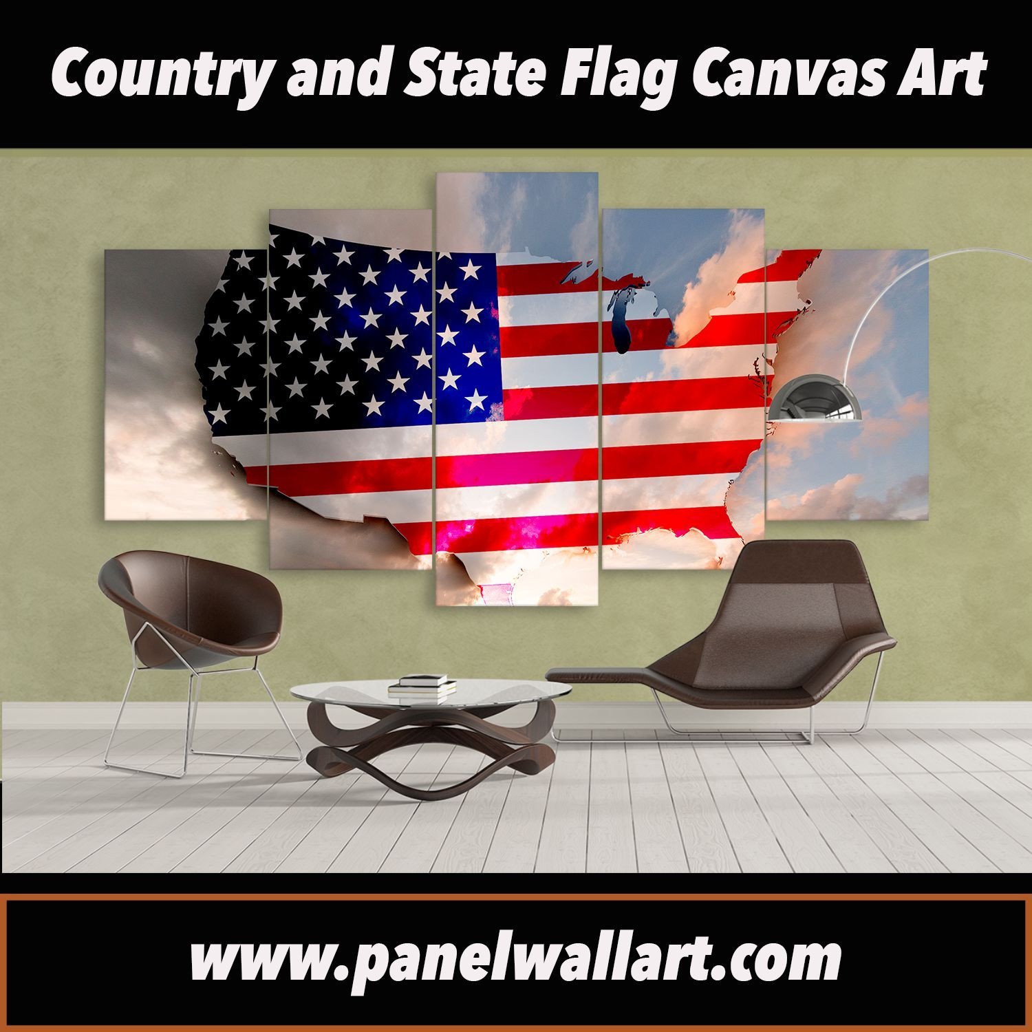 Unique Art Of American Flag – Abstract Canvas Wall Art