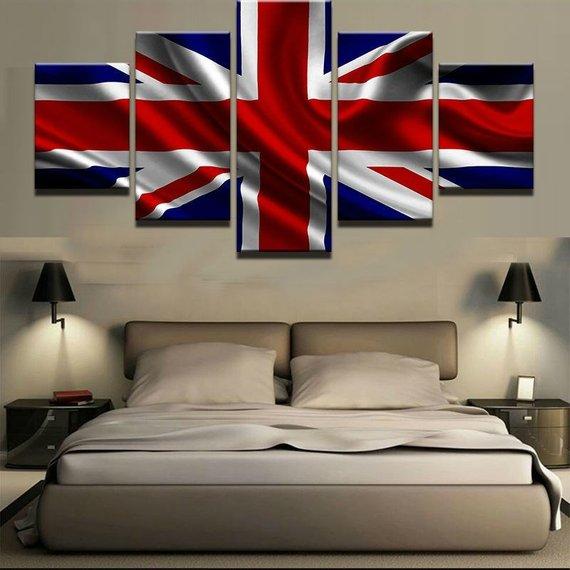 United Kingdom Flag Proud Abstract Canvas Wall Art