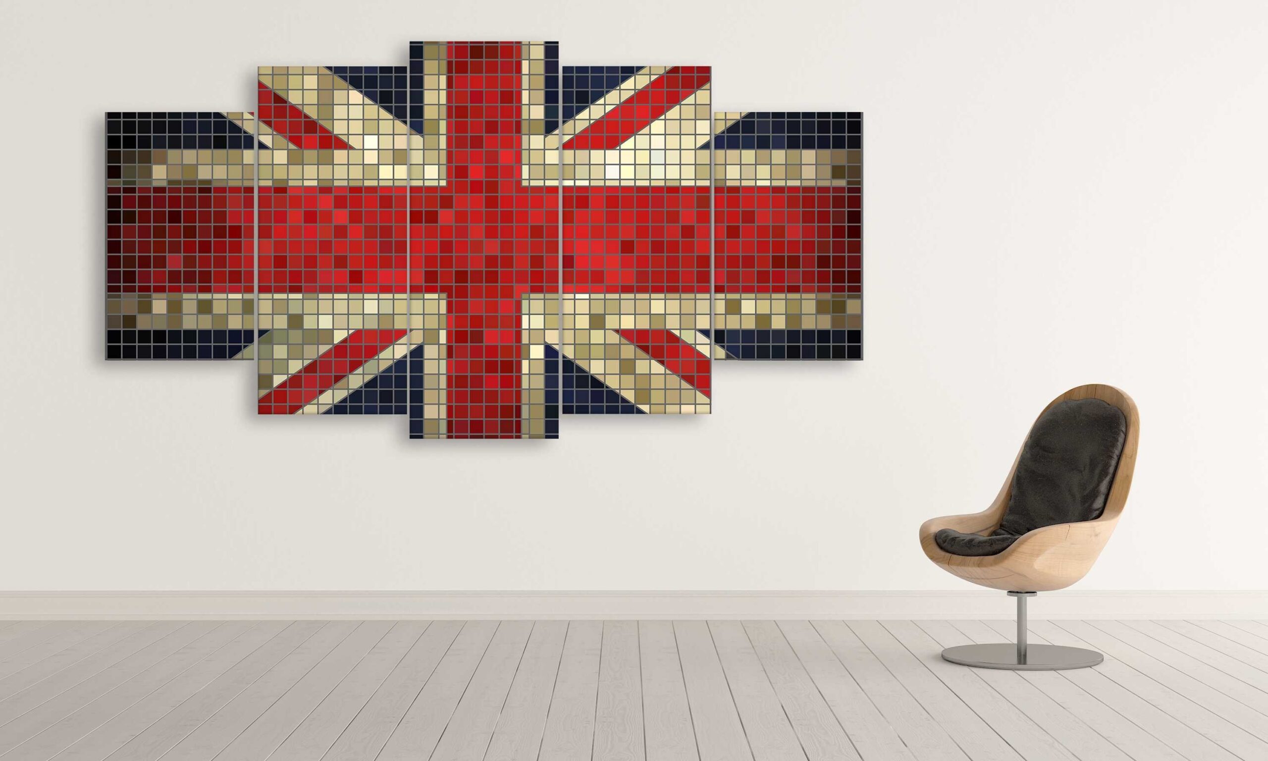 United Kingdom Mosaics Flag – Abstract Canvas Wall Art