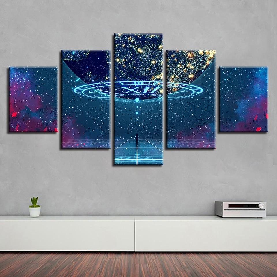 Universe Planet And Starry Sky – Space Canvas Wall Art