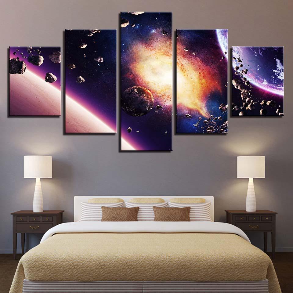 Universe Space Planet Meteorite Light – Space Canvas Wall Art