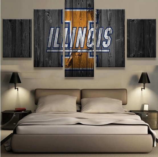 University Of Illinois Sport Team Logo – Sport Canvas Wall Art