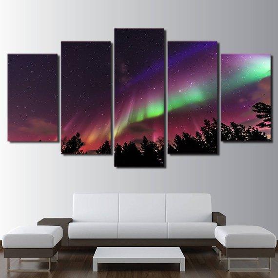 Urple Aurora Borealis – Nature Canvas Wall Art