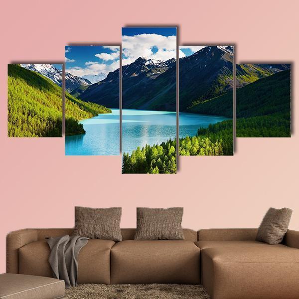 Urquoise Lake Kucherlinskoe In Altai Mountains – Nature Canvas Wall Art