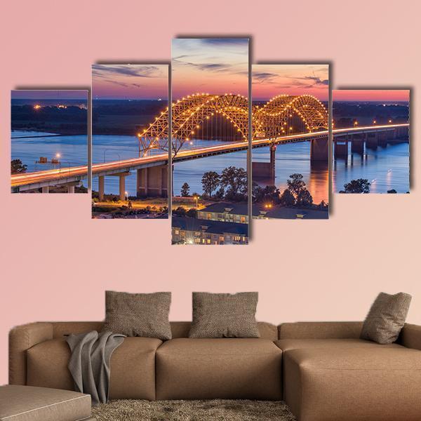 Usa At Hernando De Soto Bridge – Nature Canvas Wall Art