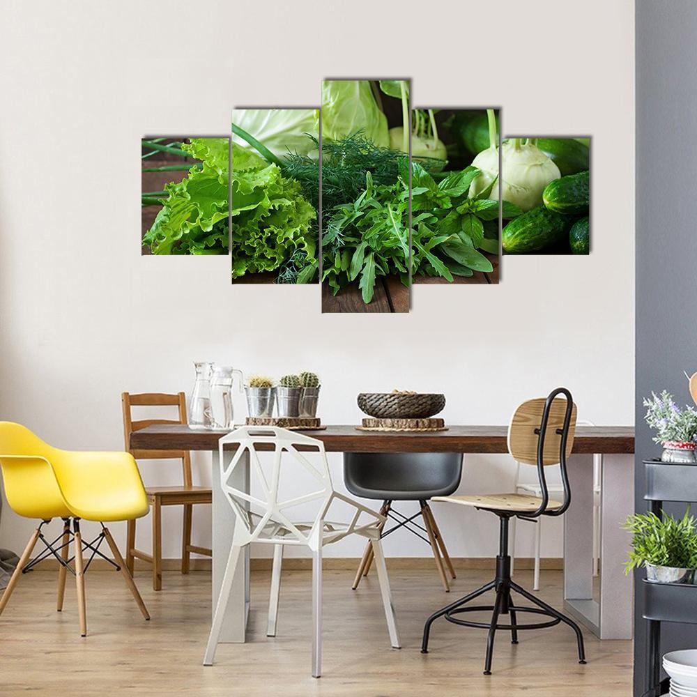 Useful Green Vegetables – Kitchen Canvas Wall Art