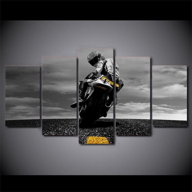 Valentino Rossi Motorcycle Sport Canvas Wall Art