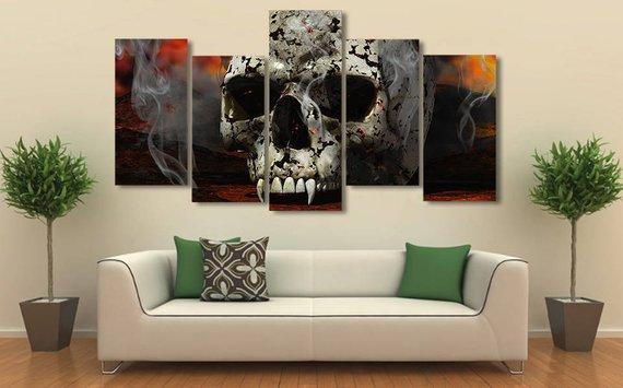 Vampire Skull 2 – Abstract Canvas Wall Art