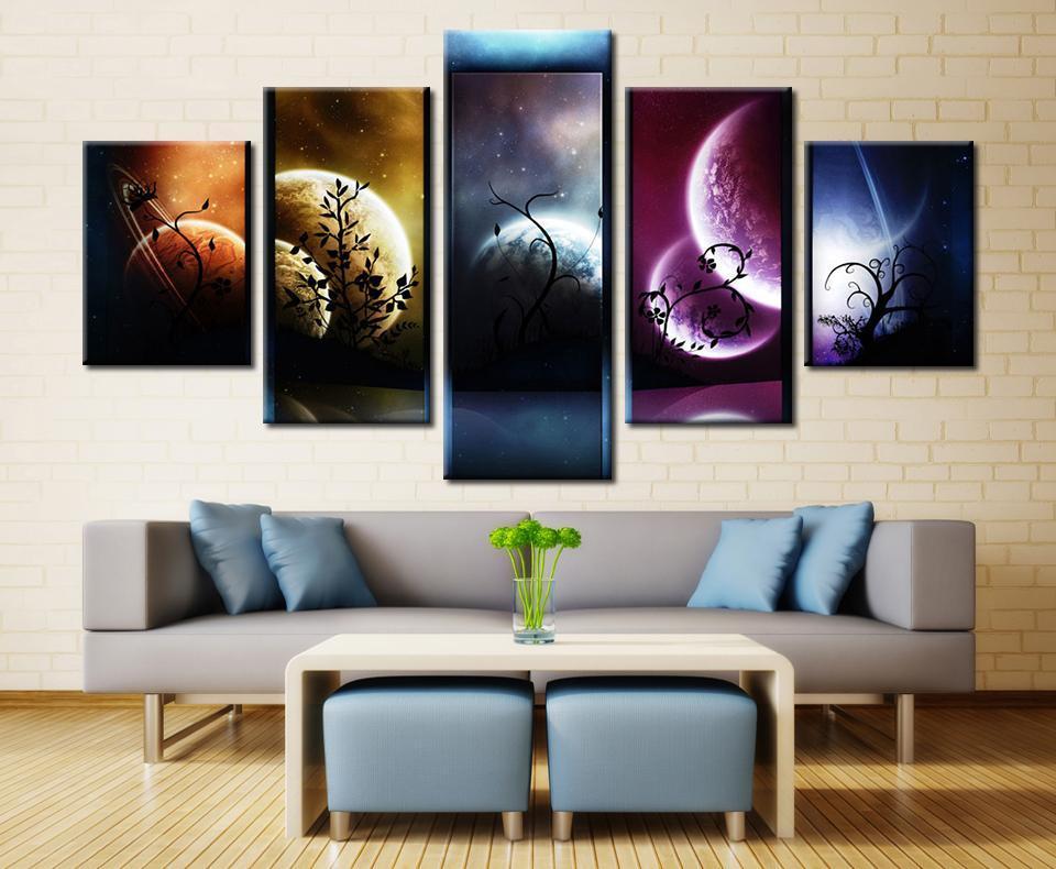 Venus Jupiter Mars Planet Mercury Starry Sky – Space Canvas Wall Art