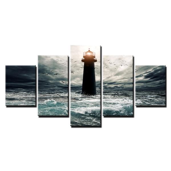 Victory Ocean Lighthouse Seascape Storm – Ocean Canvas Wall Art