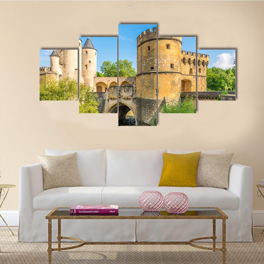 View At The German Gate Bridge In Metz – Nature Canvas Wall Art