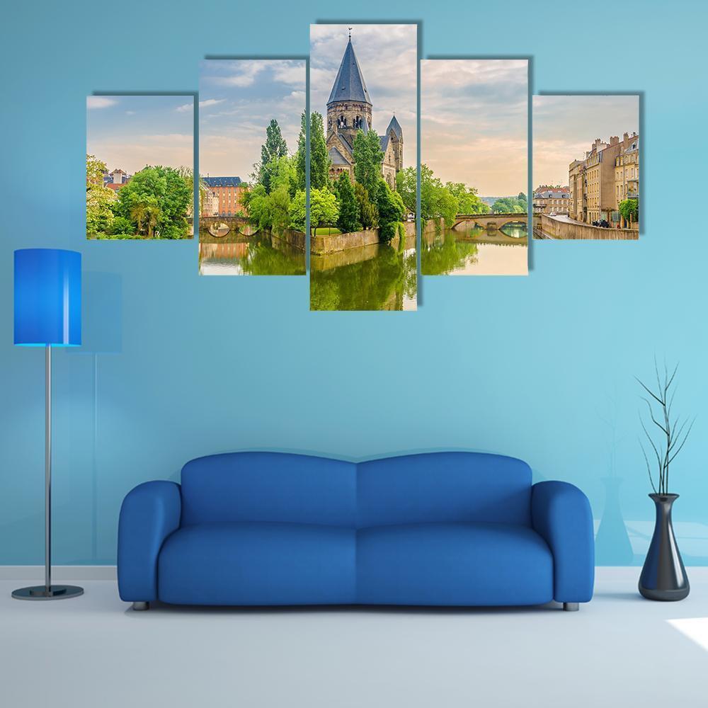 View At The Neuf Temple At The Mosela River – Nature Canvas Wall Art