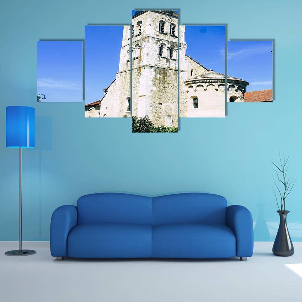 View Of Church Of Bezannes – Nature Canvas Wall Art