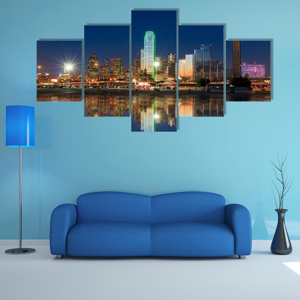 View Of Dallas Skyline – Nature Canvas Wall Art