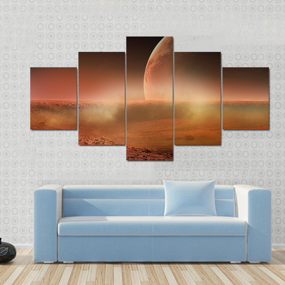 View Of Mars From Phobos – Nature Canvas Wall Art