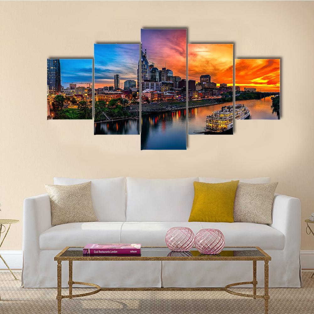 View Of Nashville Skyline – Nature Canvas Wall Art
