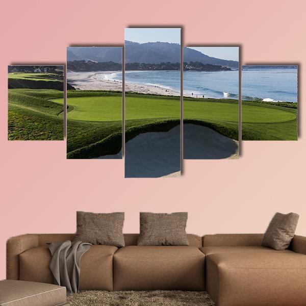 View Of Pebble Beach Golf Course In California – Nature Canvas Wall Art