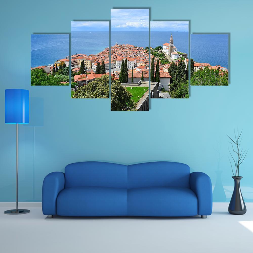 View Of Piran Town In Slovenia – Nature Canvas Wall Art