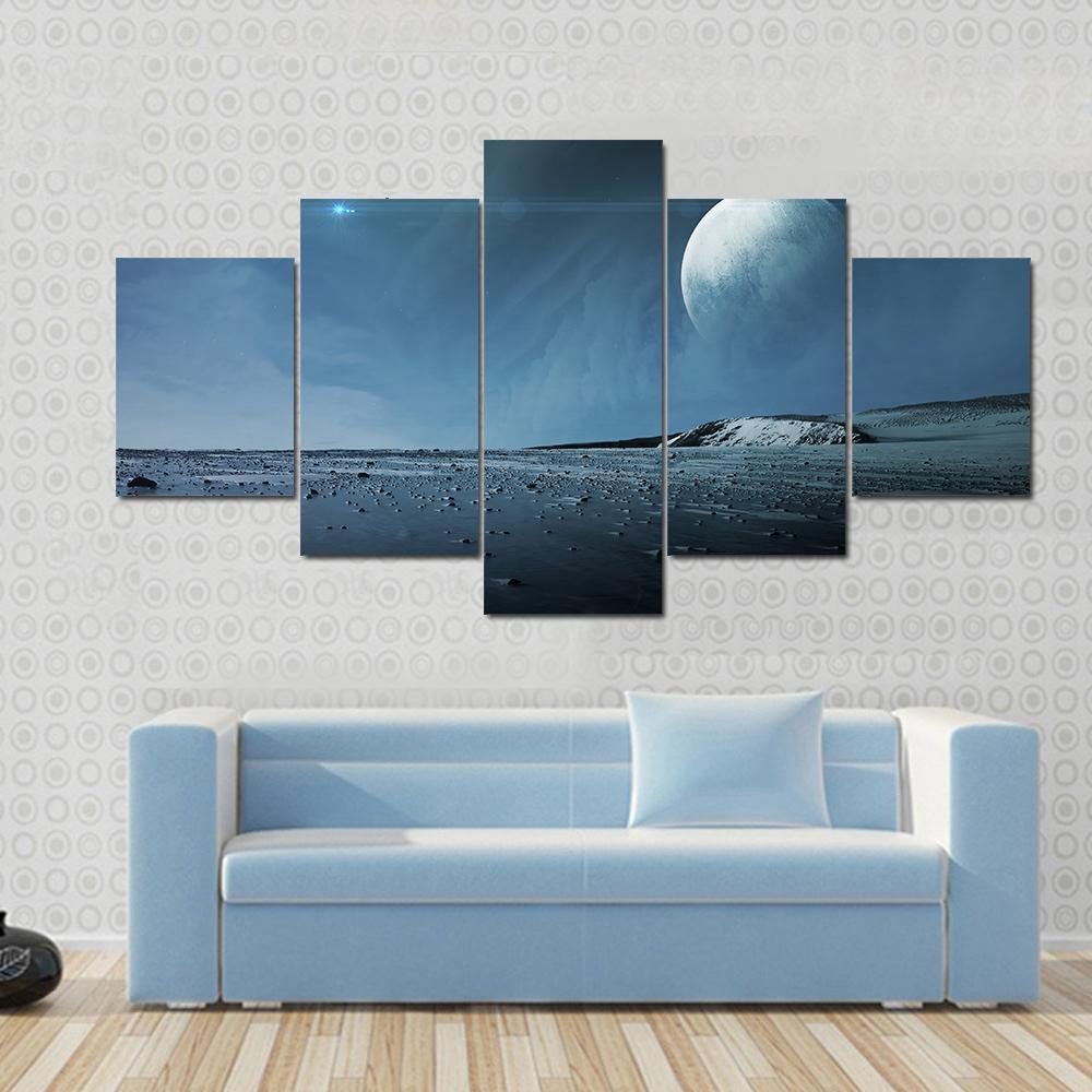 View Of Pluto From Charon – Nature Canvas Wall Art