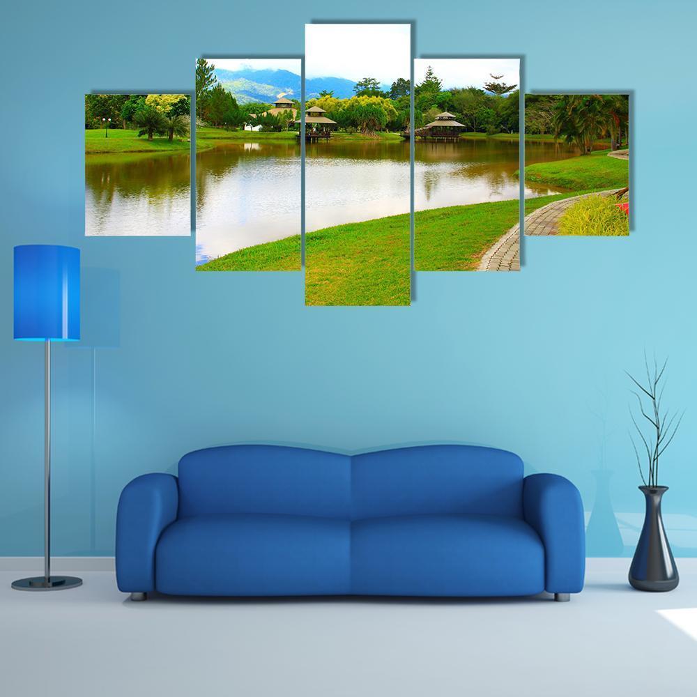 View Of Public Lake Garden In Malaysia – Nature Canvas Wall Art