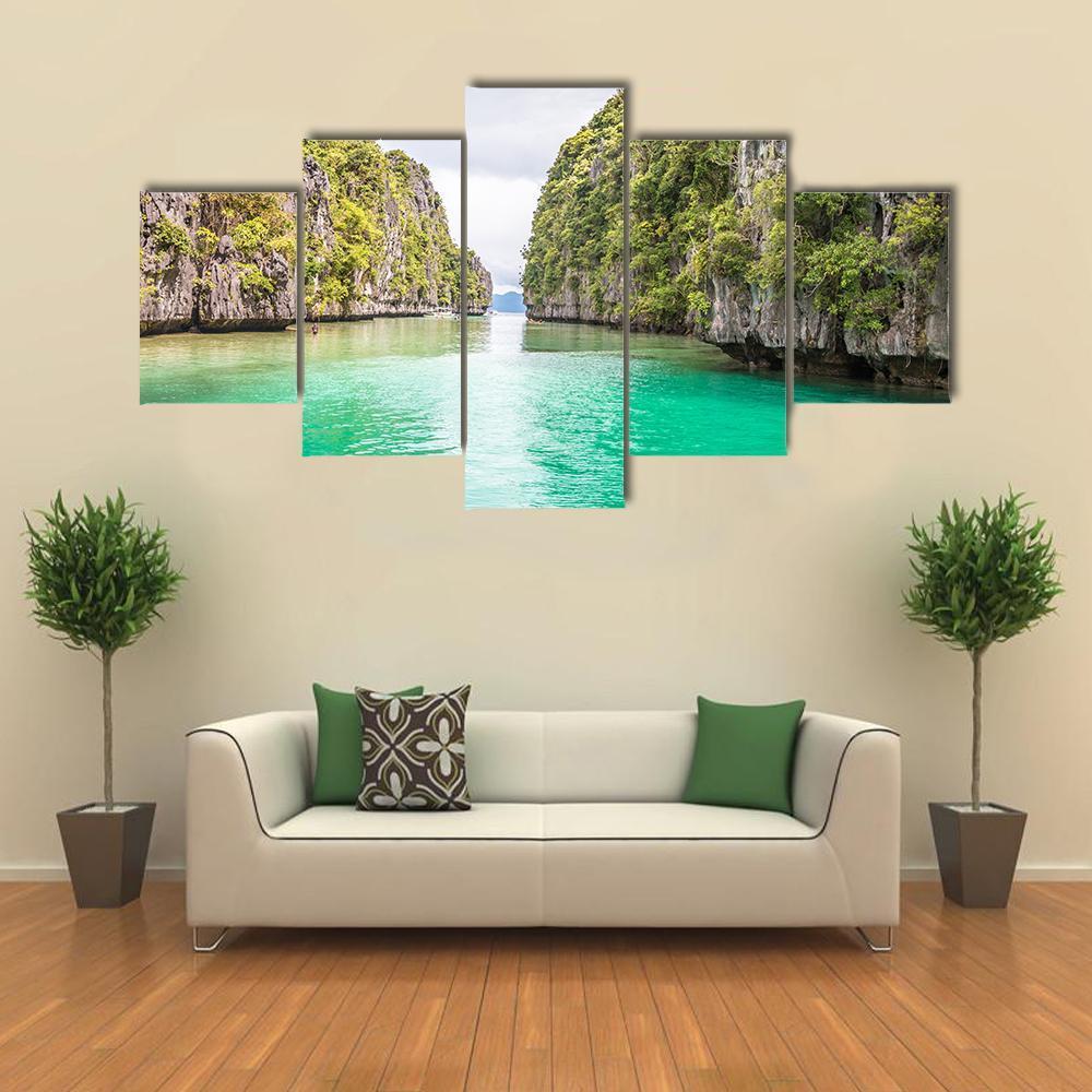 View Of The Big Lagoon In El Nido Philippines – Nature Canvas Wall Art