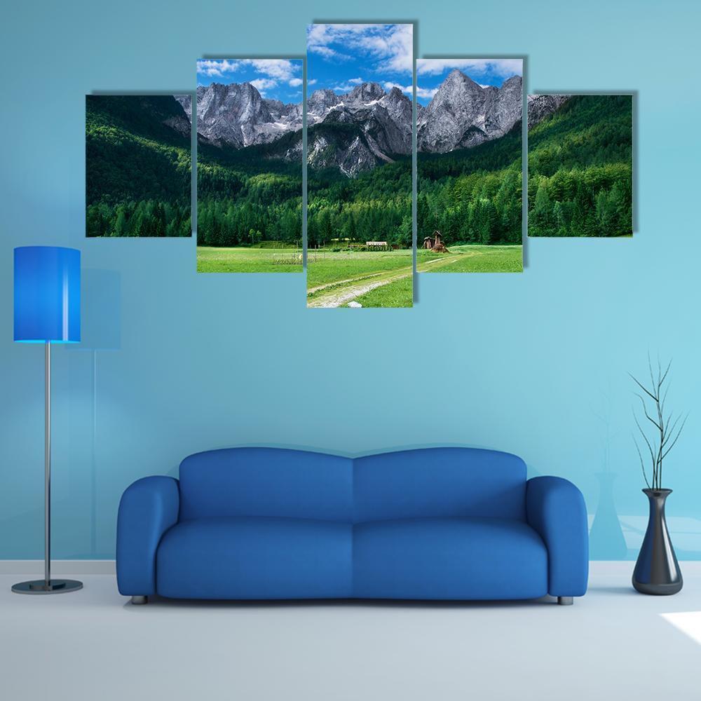 View Of The Julian Alps From Gozd Martuljek In Slovenia – Nature Canvas Wall Art