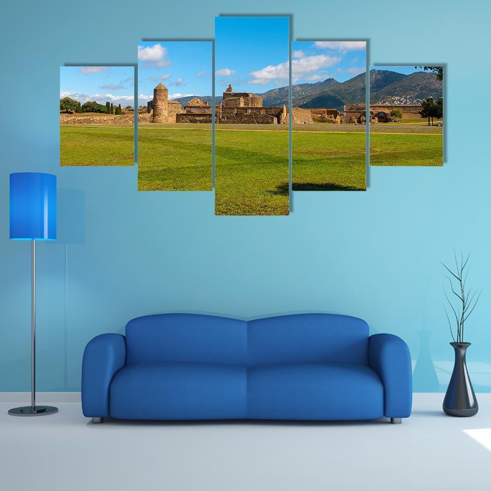 View Of The Medieval Fortress In Roses – Nature Canvas Wall Art
