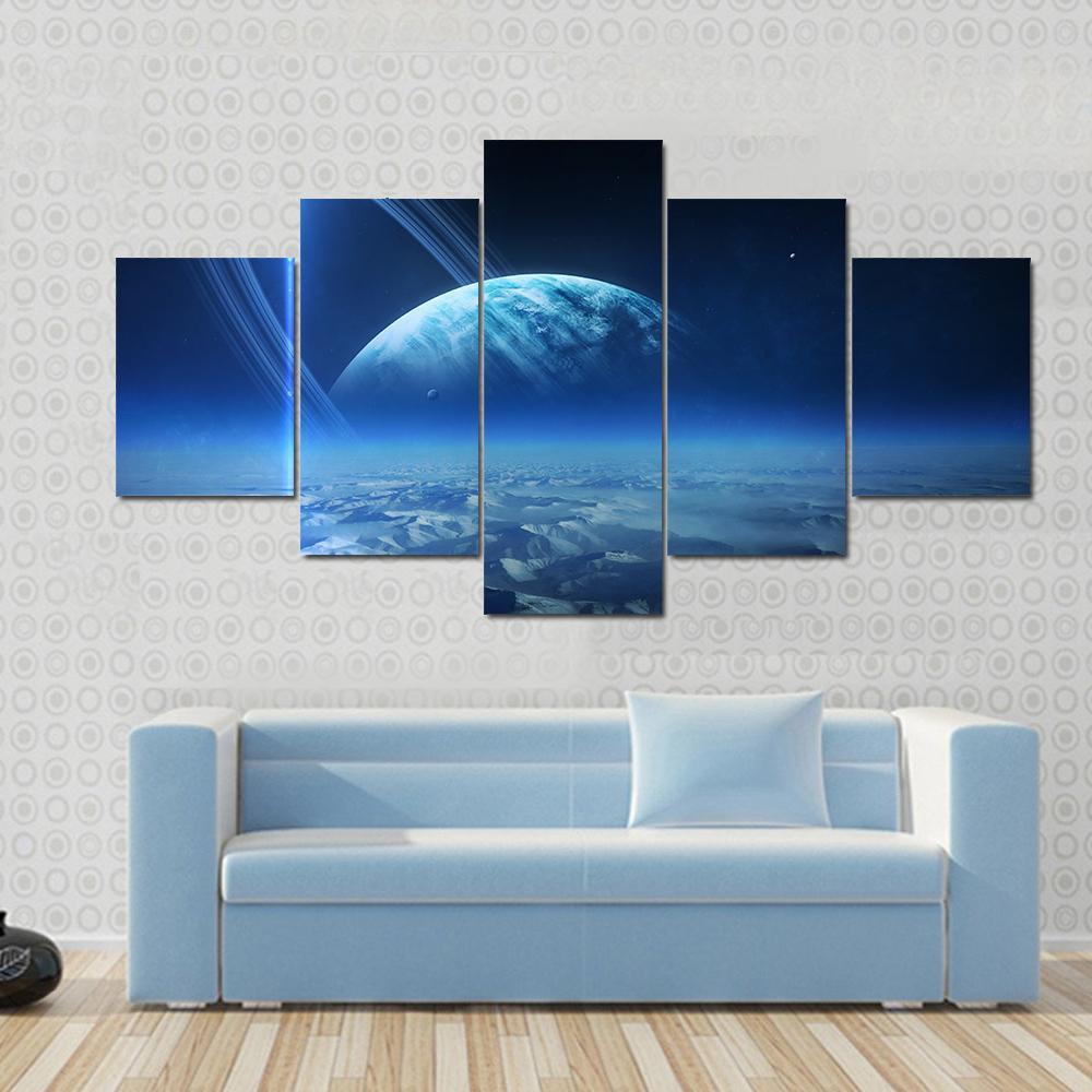 View Of Uranus From Titania – Space Canvas Wall Art