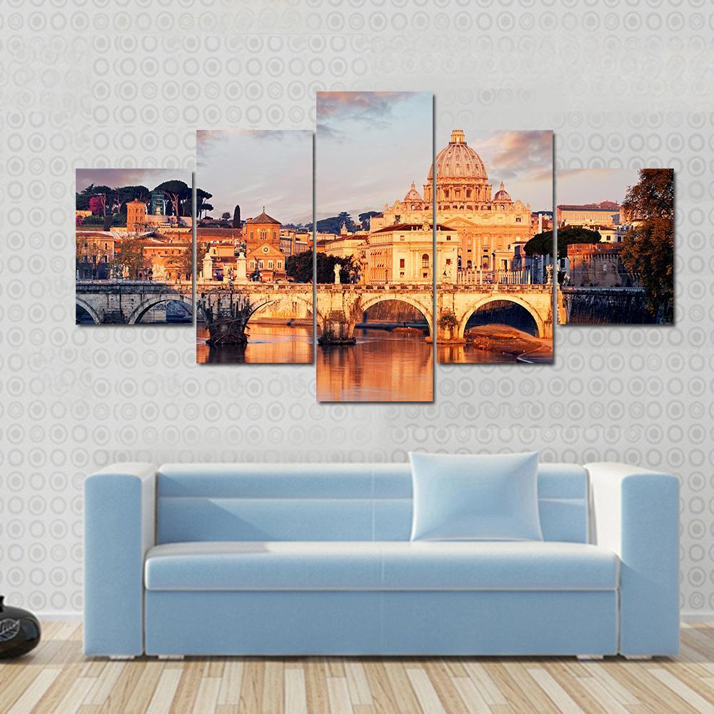 View Of Vatican City With St Peter – Nature Canvas Wall Art