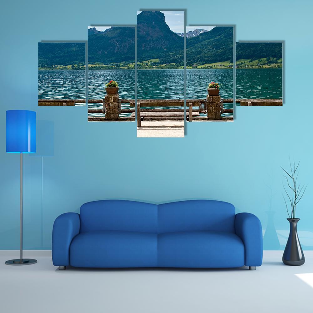 View Of Wolfgangsee From St Wolfgang – Nature Canvas Wall Art