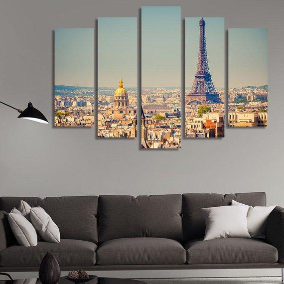 View To Eiffel Tower Paris France – Nature Canvas Wall Art
