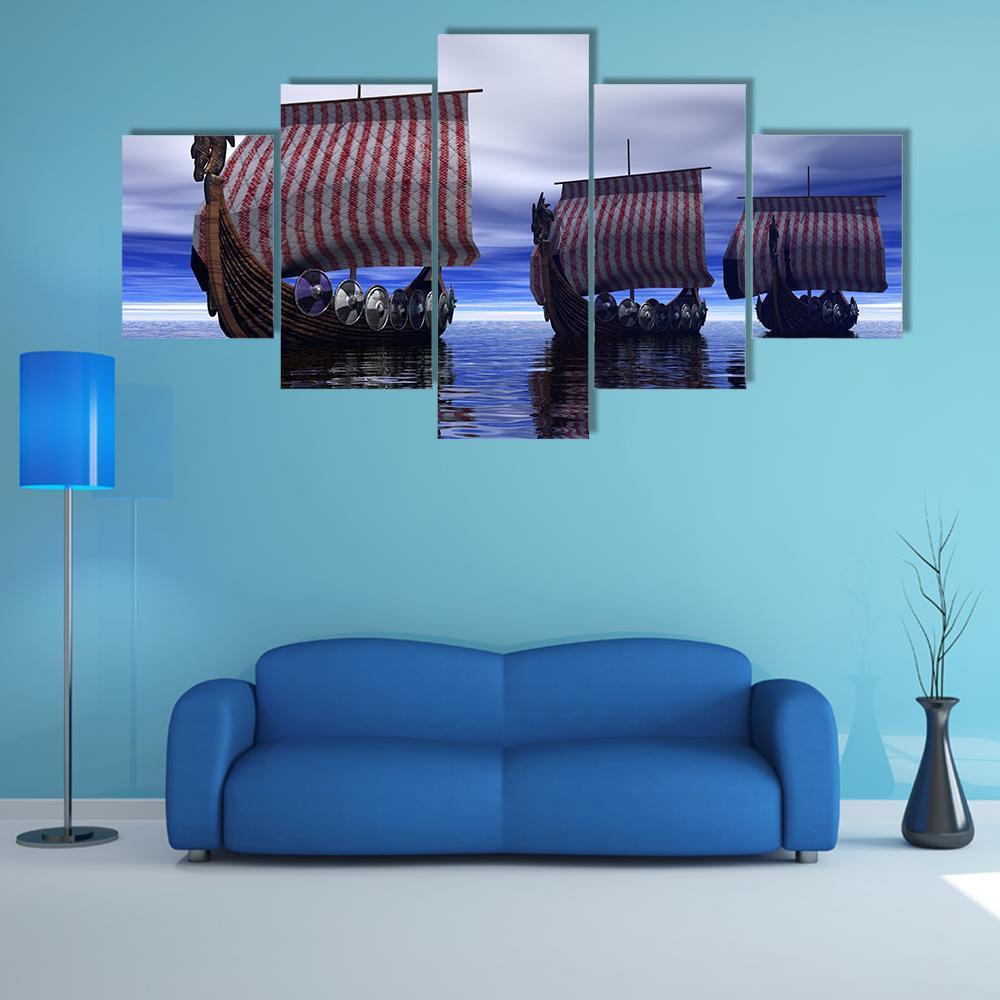 Viking Ships – Army Canvas Wall Art