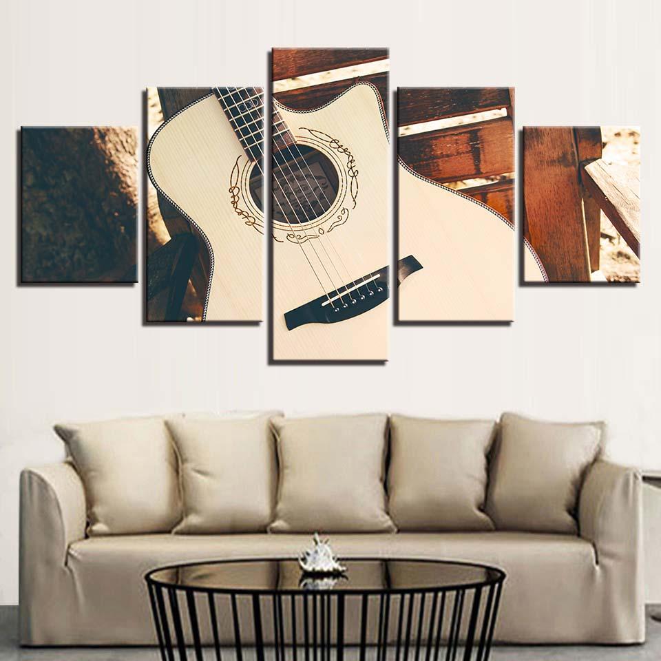 Vintage Acoustic Guitar String – Music Canvas Wall Art