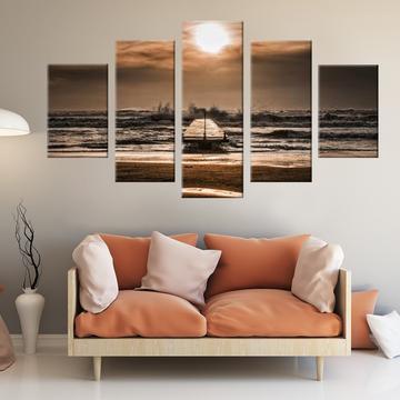 Vintage Beach Dock – Nature Canvas Wall Art