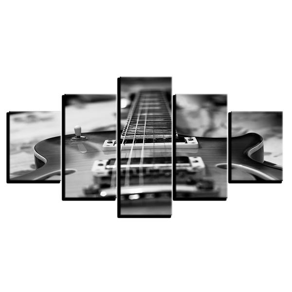 Vintage Classic Guitar For Guitarist – Black And White – Music Canvas Wall Art