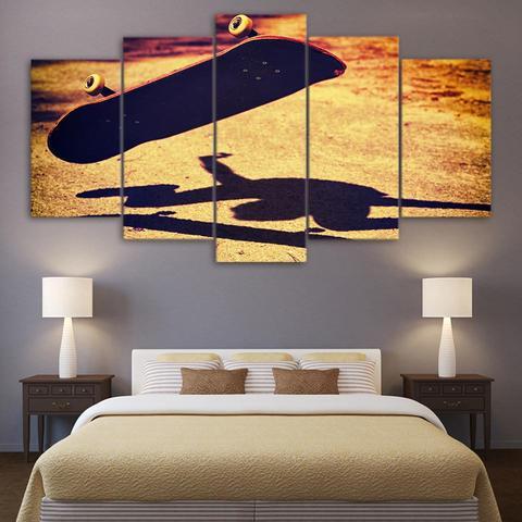Vintage Flipped Over Skateboard – Sport Canvas Wall Art