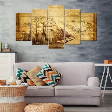 Vintage Navigation – Nature Abstract Canvas Wall Art