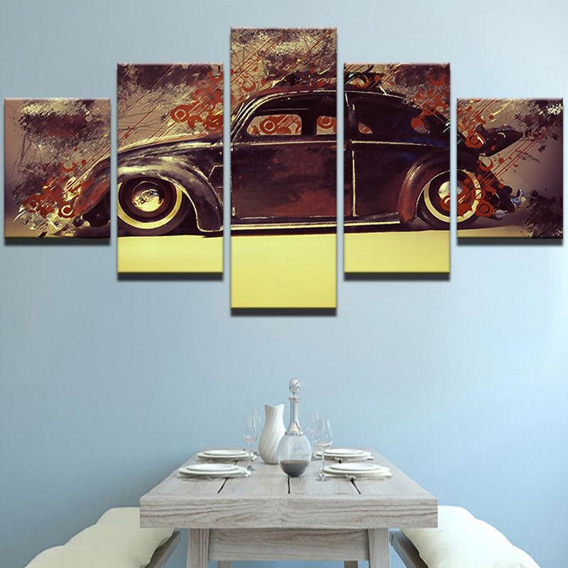 Vintage Old Car Volkswagen Beetle – Automative Canvas Wall Art