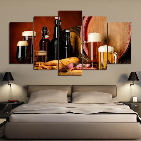 Vintage Wine Beer – Wine Canvas Wall Art